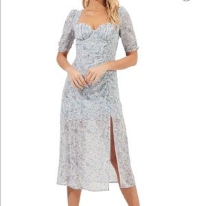 ASTR milkmaid dress - Blue multi floral